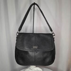 Cole Haan Textured Black Leather Shoulder Bag. EUC!